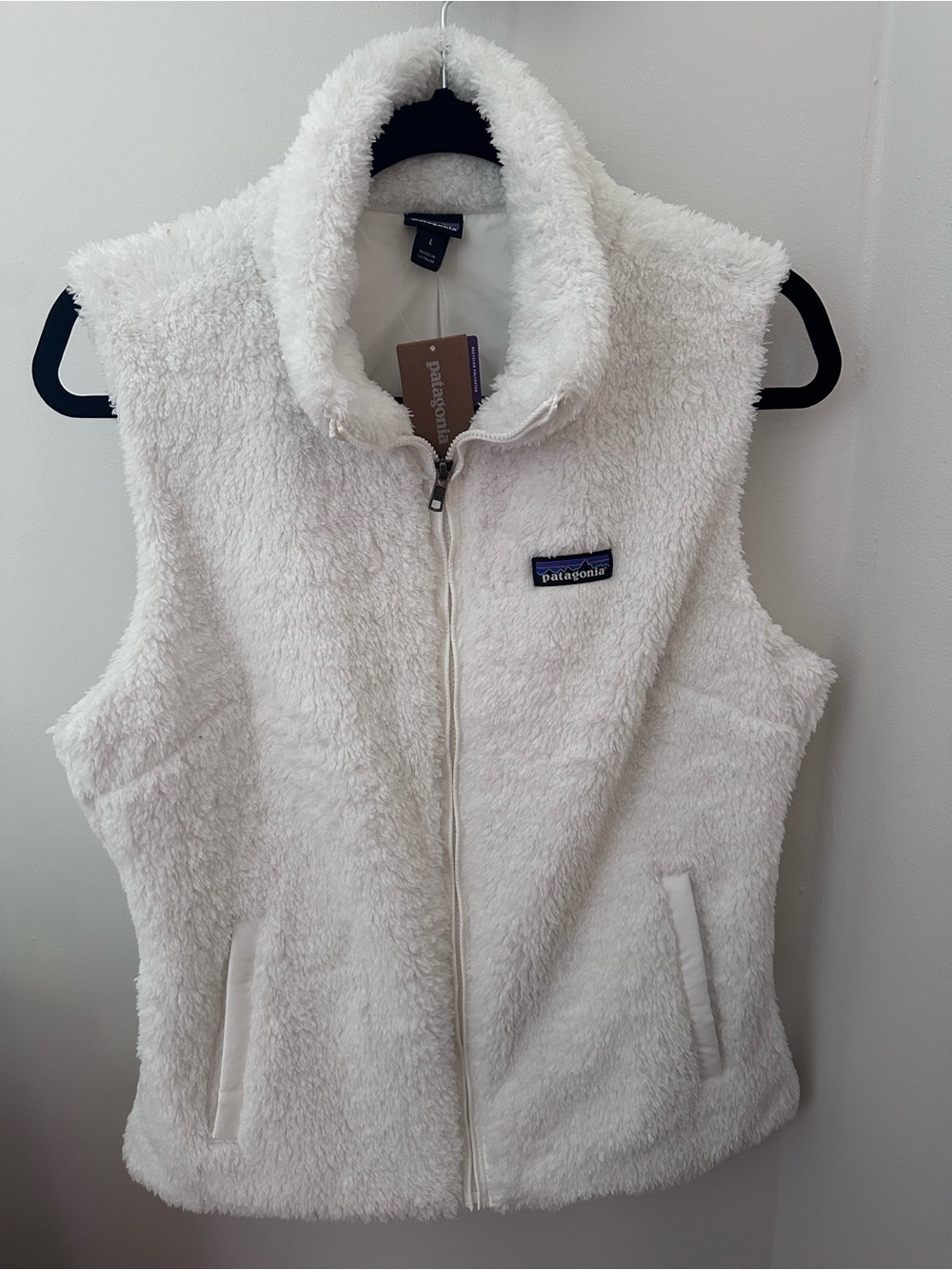 Patagonia White Sherpa Fleece Vest - Plush Zip Front